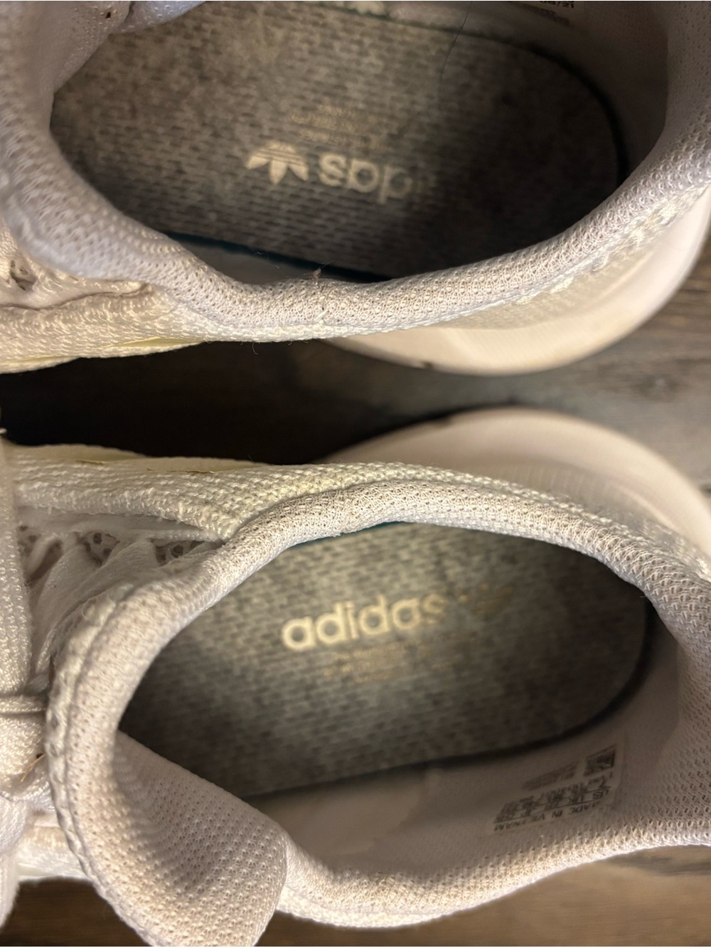 Adidas White Knit Athletic Sneakers - Classic Lace-Up - Picture 5 of 6